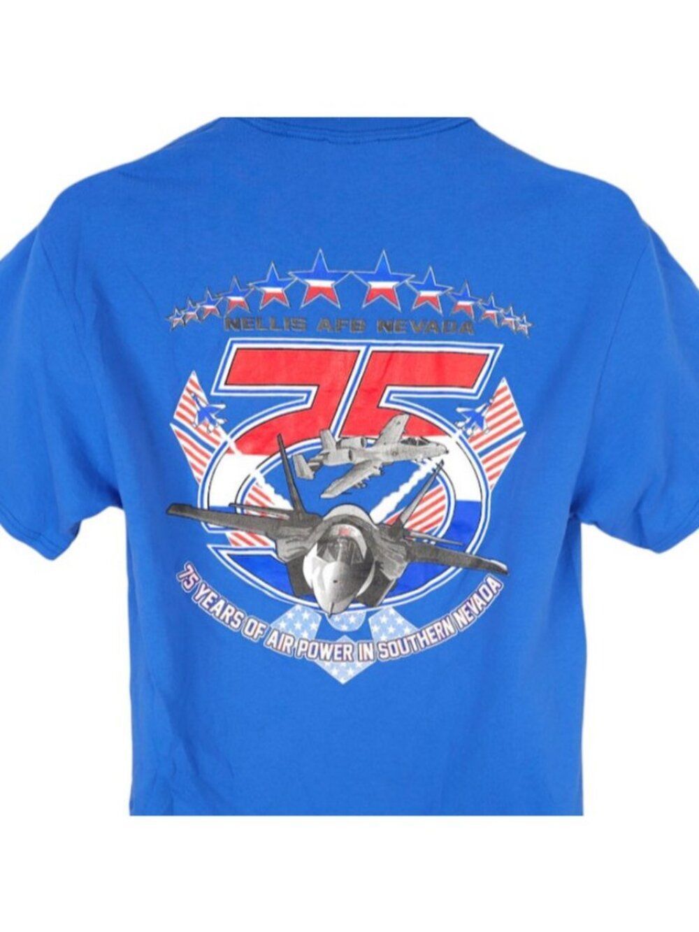 Nellis Air Force Base T Shirt Mens Size Medium Blue 75 Years Of Air Power